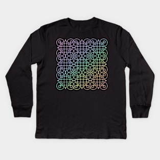 Chromatic Filigree Design (Diagonal Rainbow Ombre) Kids Long Sleeve T-Shirt